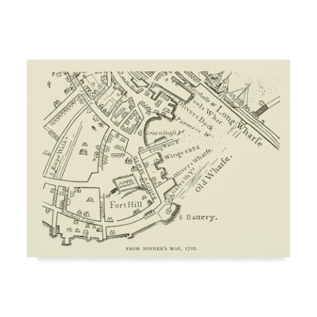 American School 'Map Of Boston Bonner's Map' Canvas Art,14x19